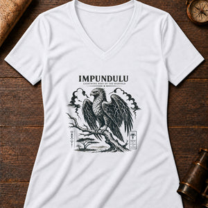 Lightning Bird Omen Women's V-Neck Tee — solid white blend