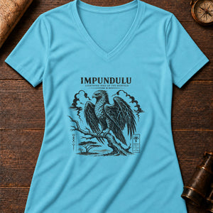 Lightning Bird Omen Women's V-Neck Tee — turquoise