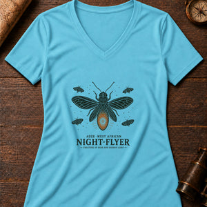 Adze Firefly Vampire Women's V-Neck Tee — turquoise