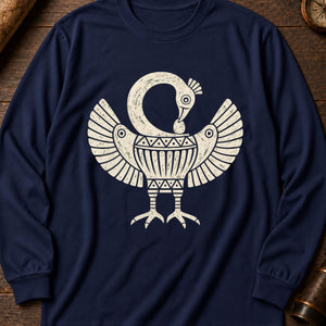 Sankofa Bird of Time Long Sleeve Shirt — True Navy