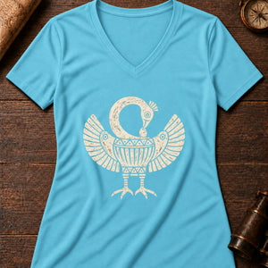 Sankofa Bird of Time Women's V-Neck Tee — turquoise