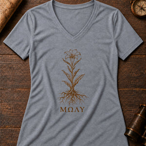 Molý Herb Specimen Women's V-Neck Tee — athletic heather