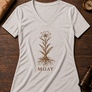 Molý Herb Specimen Women's V-Neck Tee — heather dust