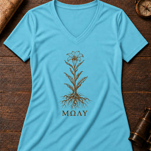 Molý Herb Specimen Women's V-Neck Tee — turquoise