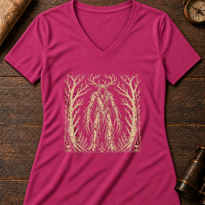 Leshy Forest Guardian Women's V-Neck Tee — berry