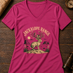 Jackalope Range Women's V-Neck Tee — berry