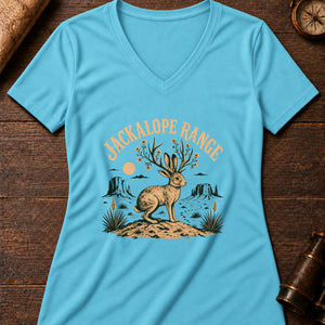 Jackalope Range Women's V-Neck Tee — turquoise