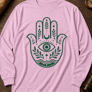 Hamsa Charm Long Sleeve Shirt — Blossom