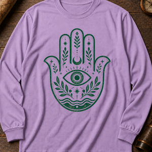 Hamsa Charm Long Sleeve Shirt — Orchid