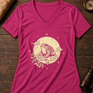 Lunar Toad Women's V-Neck Tee — berry