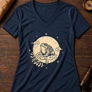 Lunar Toad Women's V-Neck Tee — heather navy