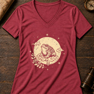 Lunar Toad Women's V-Neck Tee — heather red