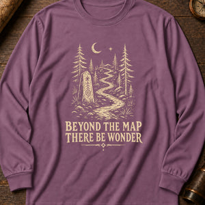 Whistling Beyond Map Long Sleeve Shirt — Berry