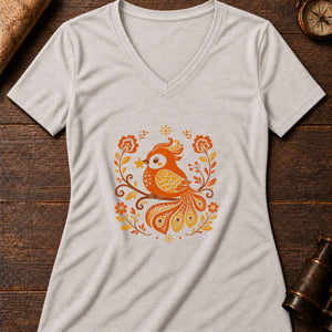 Little Firebird Friend Women's V-Neck Tee — heather dust