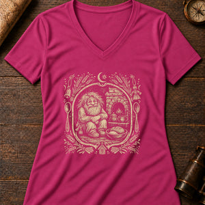 Domovoi Hearth Keeper Women's V-Neck Tee — berry