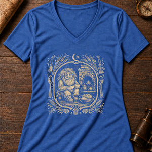 Domovoi Hearth Keeper Women's V-Neck Tee — heather true royal