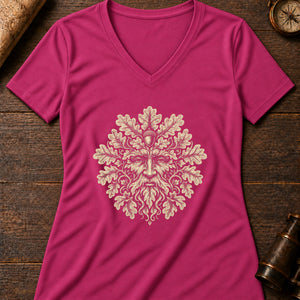 Foliate Head Women's V-Neck Tee — berry