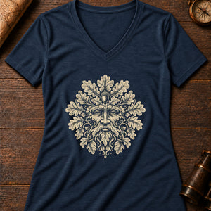 Foliate Head Women's V-Neck Tee — heather navy