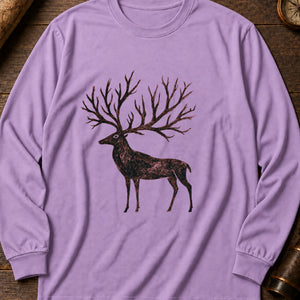 Cave Art Stag Long Sleeve Shirt — Orchid