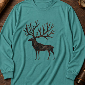 Cave Art Stag Long Sleeve Shirt — Seafoam