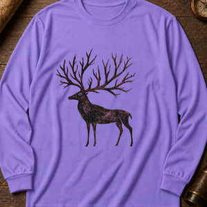 Cave Art Stag Long Sleeve Shirt — Violet