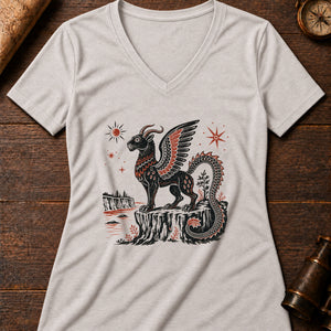 Piasa Bluff Women's V-Neck Tee — heather dust