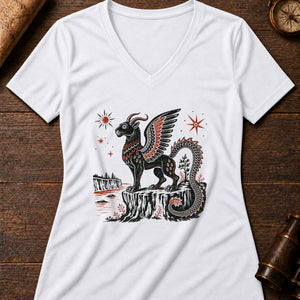 Piasa Bluff Women's V-Neck Tee — solid white blend