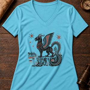 Piasa Bluff Women's V-Neck Tee — turquoise