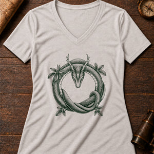 Uktena Coil Women's V-Neck Tee — heather dust