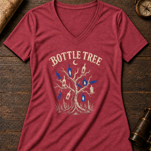 Bottle Tree Women's V-Neck Tee — heather red