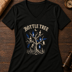Bottle Tree Women's V-Neck Tee — solid black blend