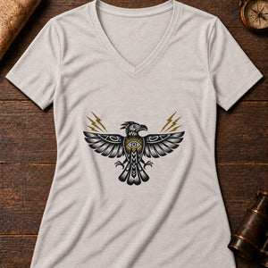 Thunderbird Omen Women's V-Neck Tee — heather dust