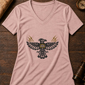 Thunderbird Omen Women's V-Neck Tee — heather peach