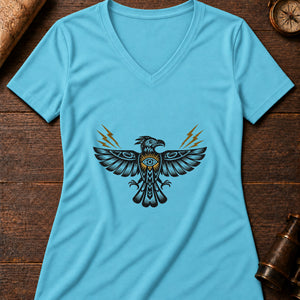 Thunderbird Omen Women's V-Neck Tee — turquoise