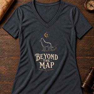 Beyond The Map Women's V-Neck Tee — dark grey heather