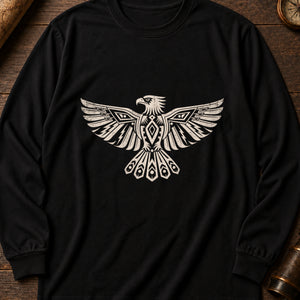 Thunderbird Crest Long Sleeve Shirt — Black