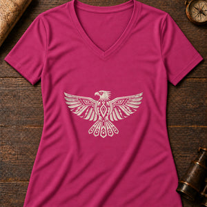 Thunderbird Crest Women's V-Neck Tee — berry