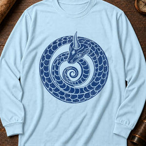 Horned Serpent Omen Long Sleeve Shirt — Chambray
