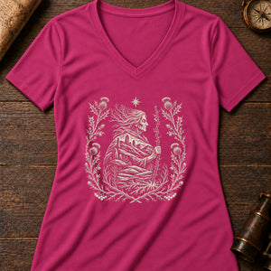 Cailleach Winter Hag Women's V-Neck Tee — berry