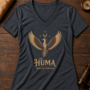 Huma Bird Women's V-Neck Tee — dark grey heather