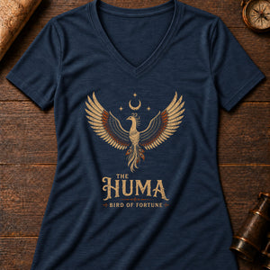 Huma Bird Women's V-Neck Tee — heather navy