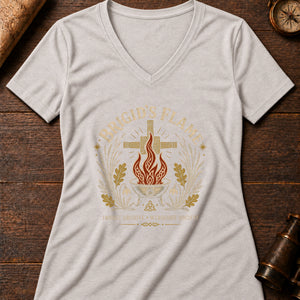 Brigid Flame Women's V-Neck Tee — heather dust