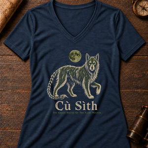 Cù Sìth Hound Women's V-Neck Tee — heather navy