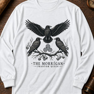 Morrigan Crows Long Sleeve Shirt — White