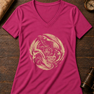 Morrígan's Omen Women's V-Neck Tee — berry