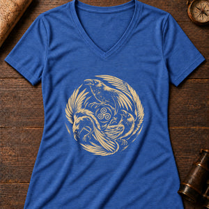 Morrígan's Omen Women's V-Neck Tee — heather true royal