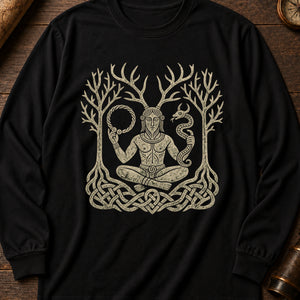 Cernunnos Forest Lord Long Sleeve Shirt — Black
