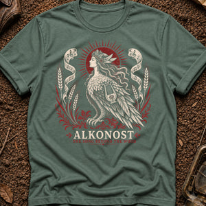 Alkonost songbird — blue spruce