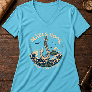 Māui fishhook Women's V-Neck Tee — turquoise