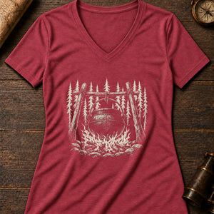The Yule Ogress Women's V-Neck Tee — heather red